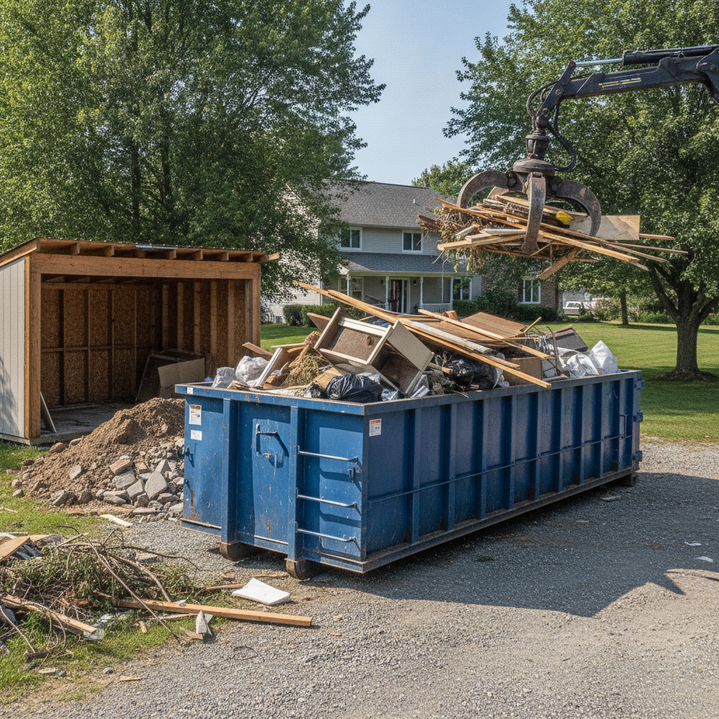Debris Removal using dumpster no people